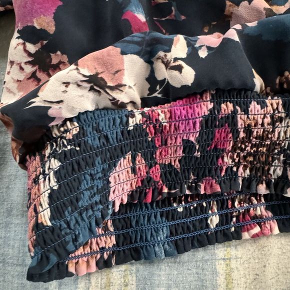 Thalia & Sodi Floral Neck Gold Link Long Sleeve Blouse Women's XL - Picture 13 of 16